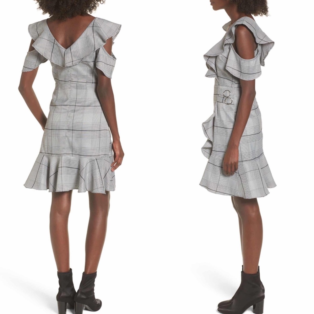 J.O.A. Cold Shoulder Ruffle Dress - Picture 2 of 5